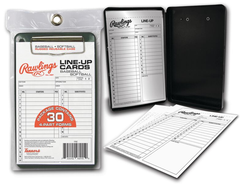 Rawlings Baseball/Softball Line-Up Cards - 30pk