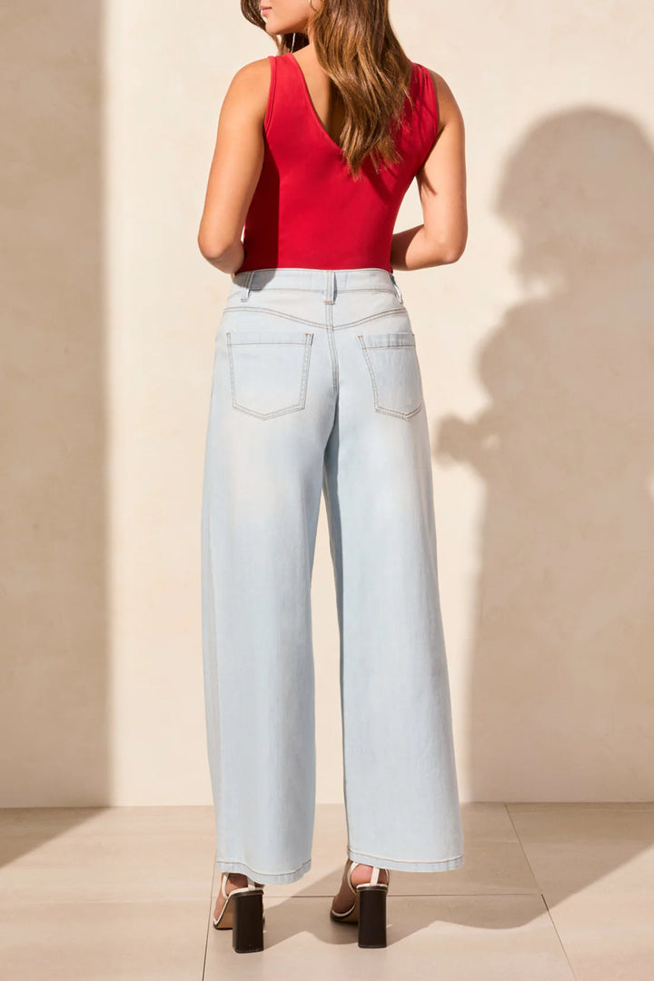 Tribal Audrey Pleated Wide Leg Jeans