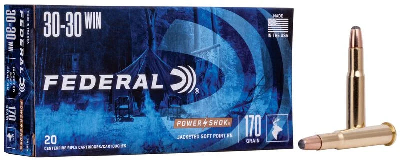 Federal Power-Shok 30-30 WIN, in JSP, 170gr 2200FPS 20 Rounds
