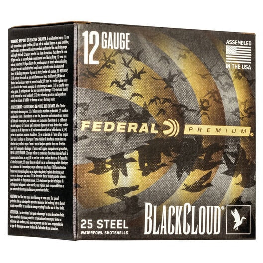 Federal Premium Black Cloud 12GAx3" 1450FPS 1-1/4oz #2  25 Steel Shotshells