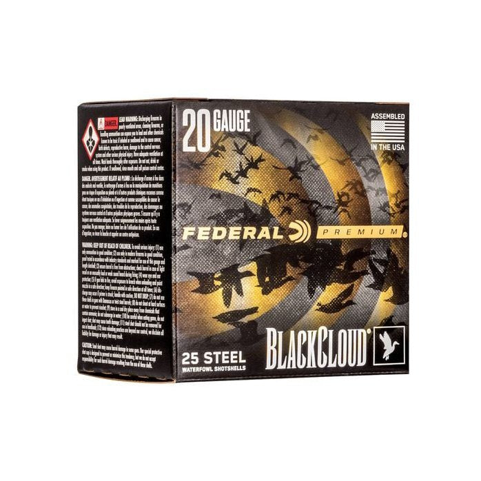 Federal Premium Black Cloud 20GAx3" 1350FPS 1oz #1 25 Steel Shotshells