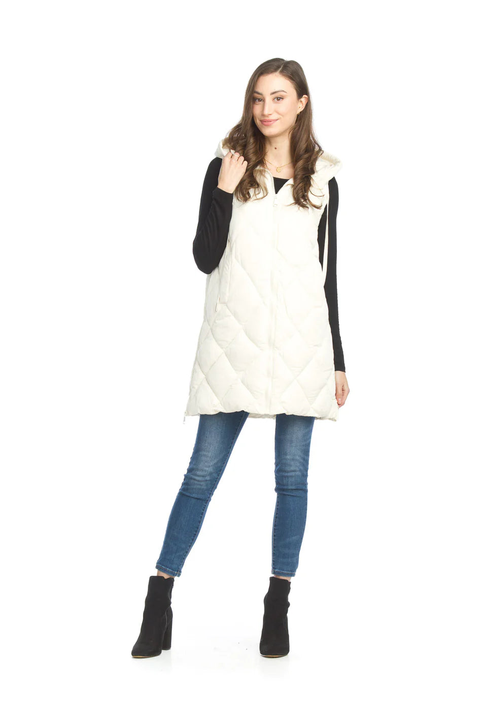 Papillon Hooded Side Zip Puffer Vest