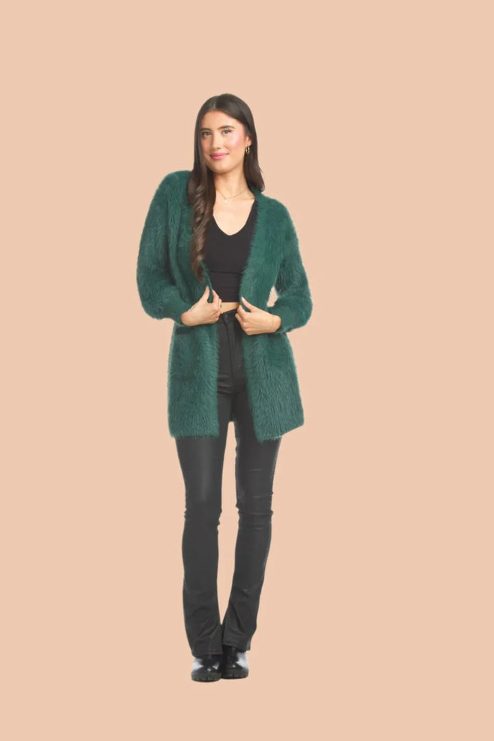 Papillon Eyelash Knitted Cardigan with Pockets