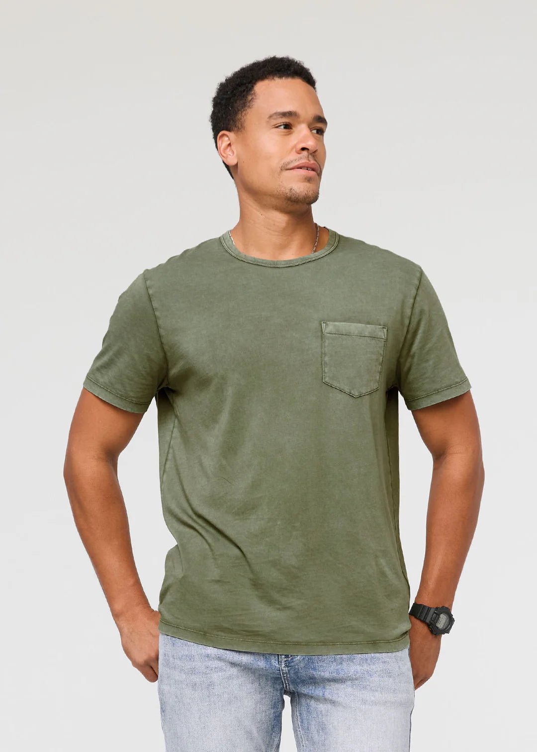 DU/ER Mens's PurePima Vintage Pocket Tee