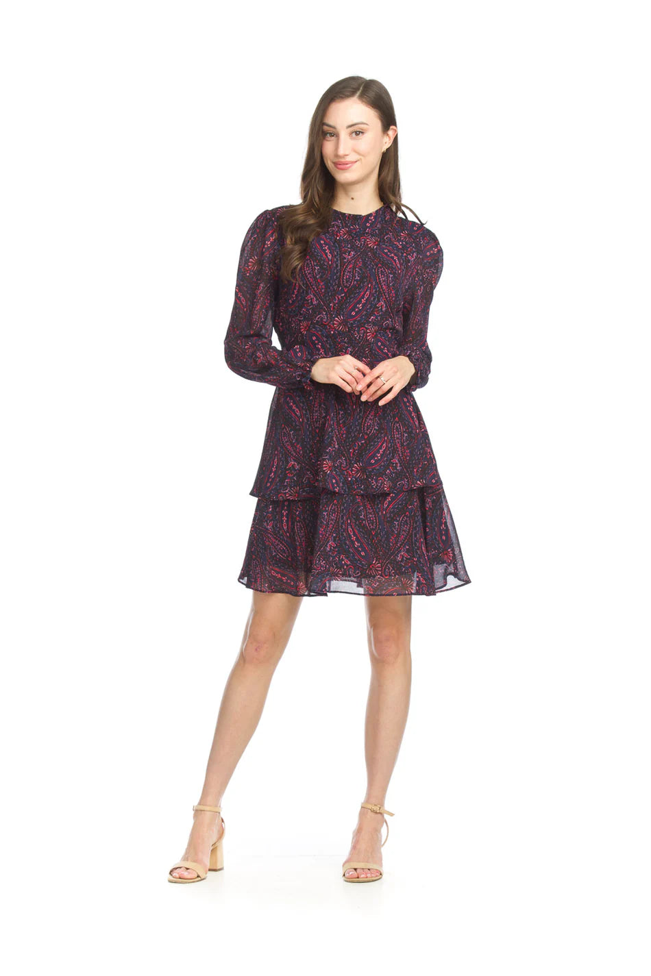 Papillon Mock Neck Paisley Dress