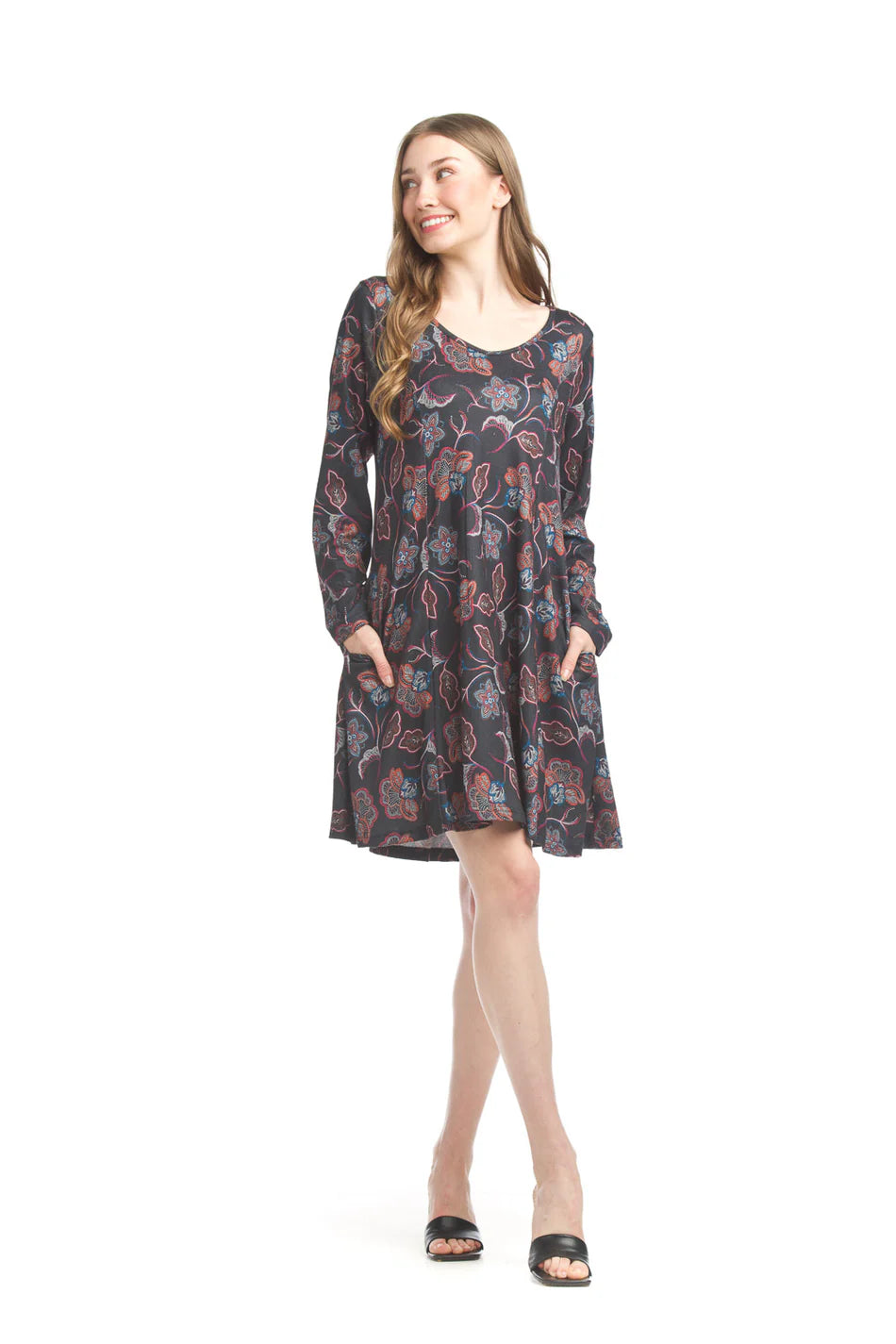 Papillon Floral All Over V Neck Sweater Dress