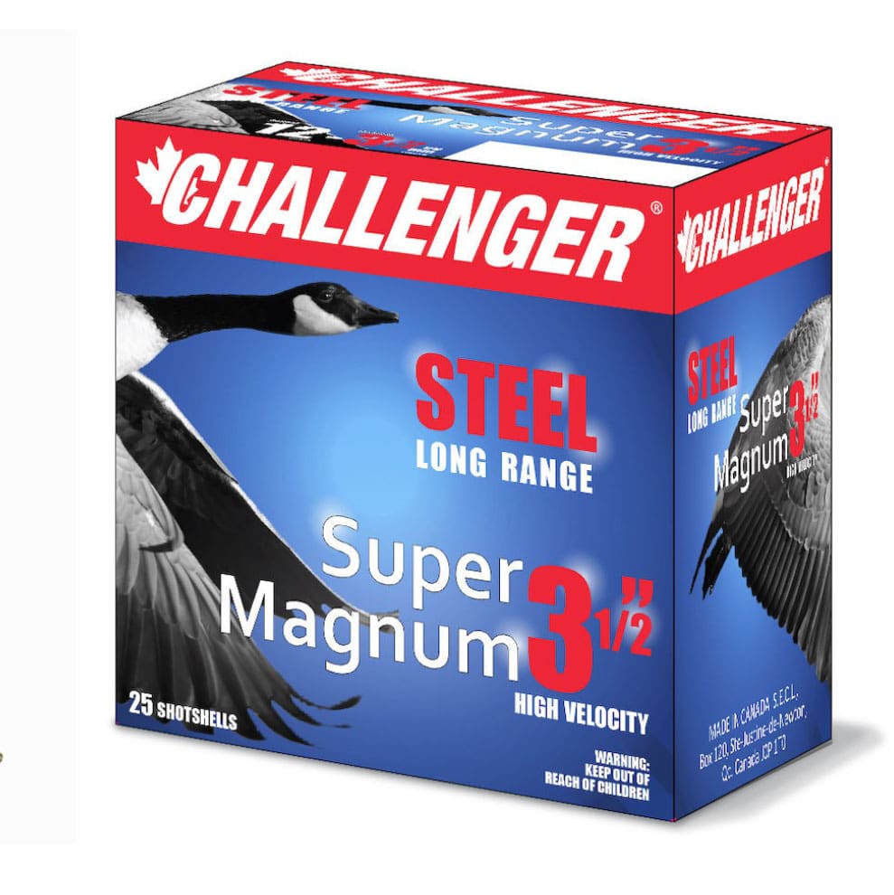 Challenger Super Magnum Waterfowl Steel LR 12Gx3-1/2 89mm 1-1/2oz 1500 FPS #2 25 Shotshells