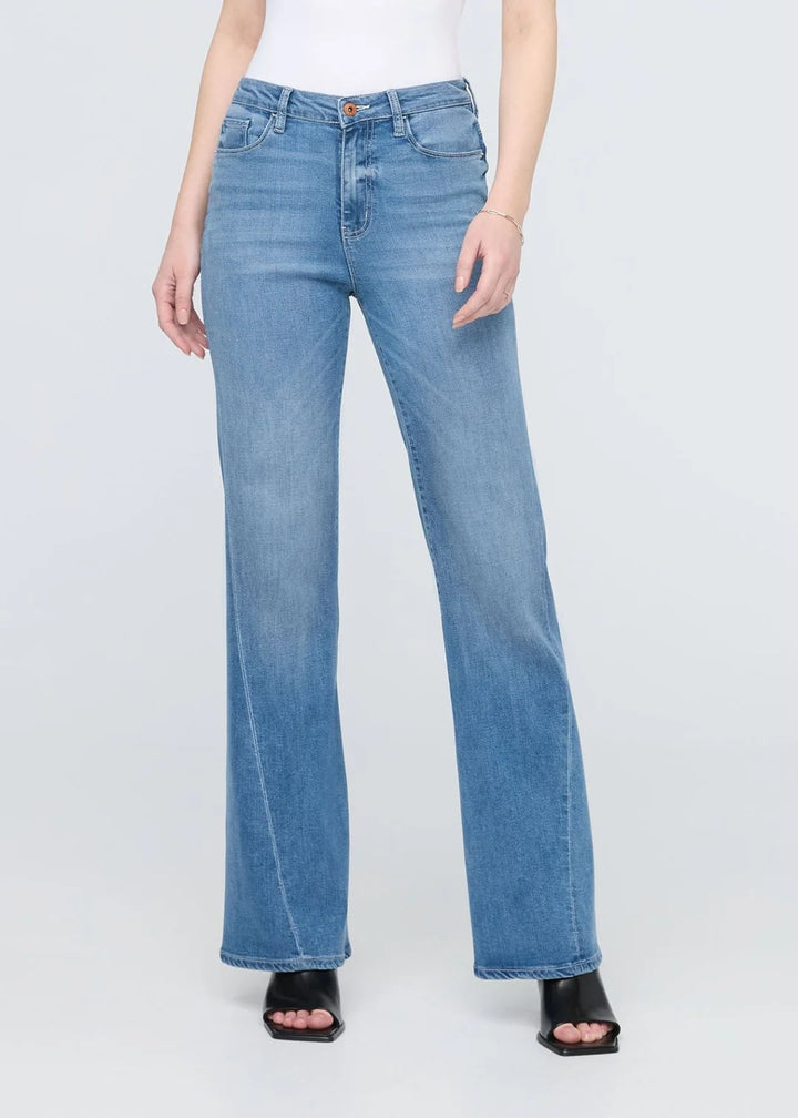 DU/ER Women's No Sweat Denim High Rise Wide Leg Jeans