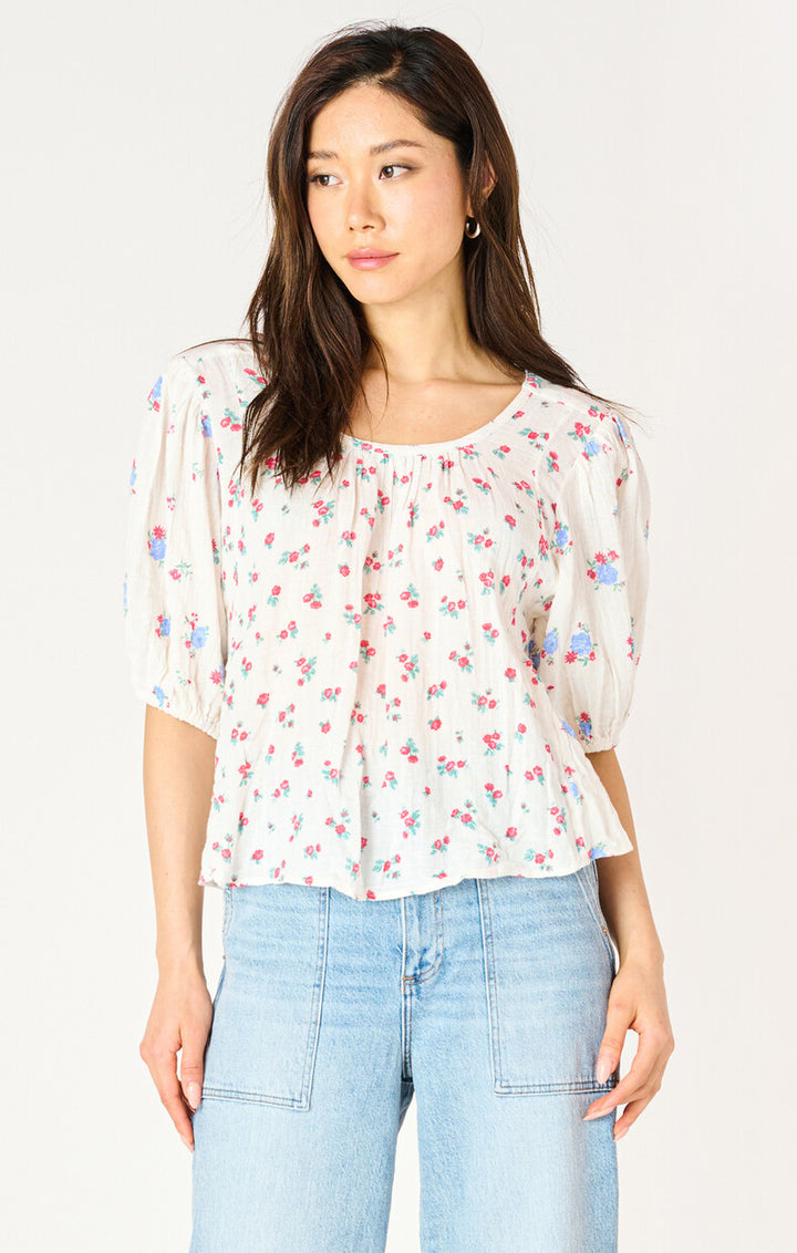 Dex SS Tie-Back Printed Top
