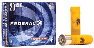 Federal Power Shok Magnum Buckshot 20GA X 3" 1100FPS #2Buck #5 Rounds