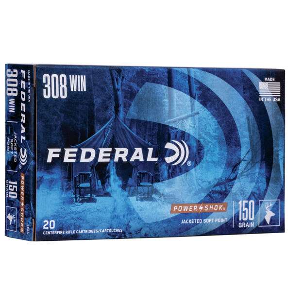 Federal Power Shok 308WIN JSP 150gr 2820 FPS 20 Rounds