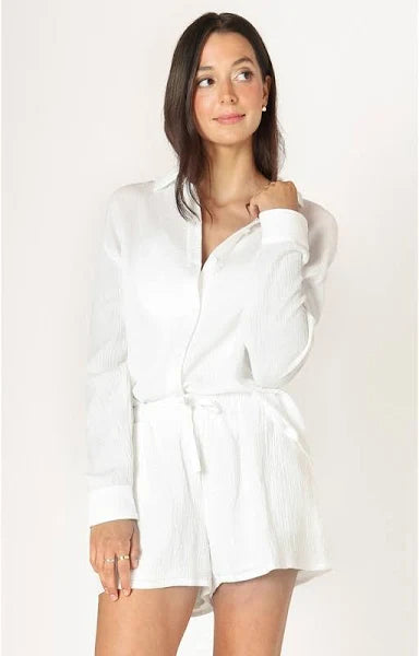 Dex Longsleeve Textured Button Up Blouse