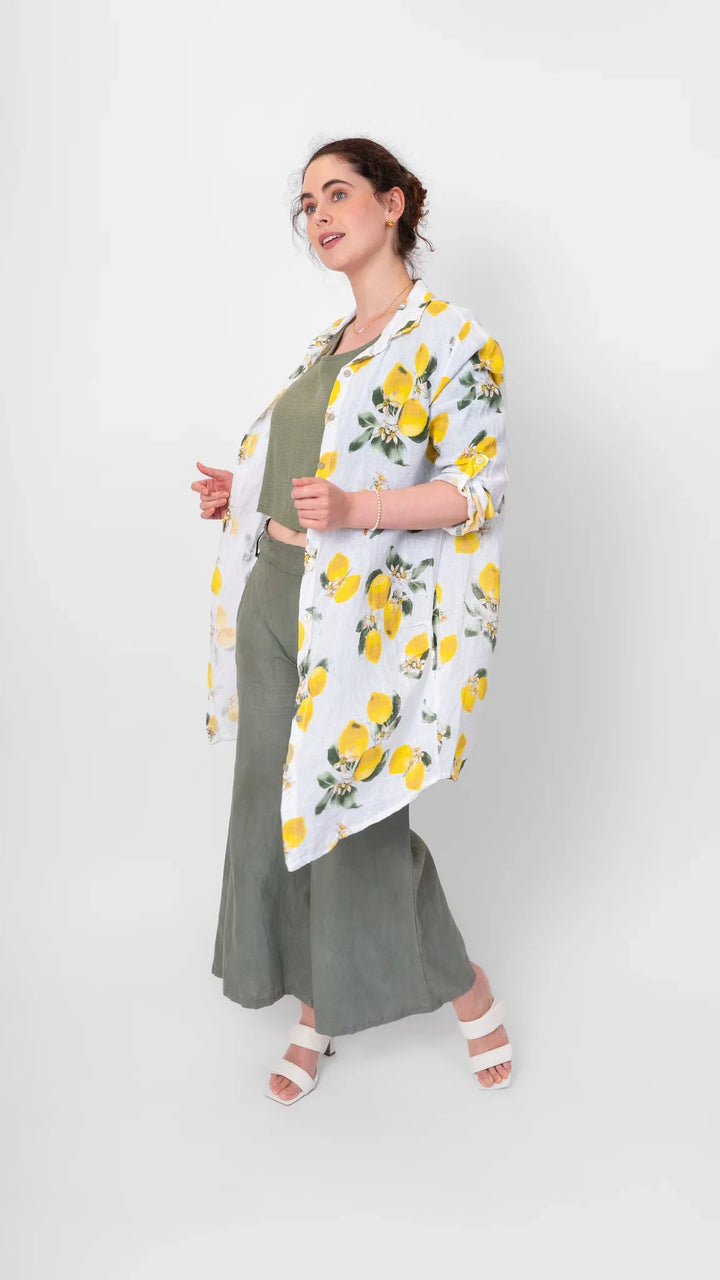 Me & Gee Lemon Linen Shirt