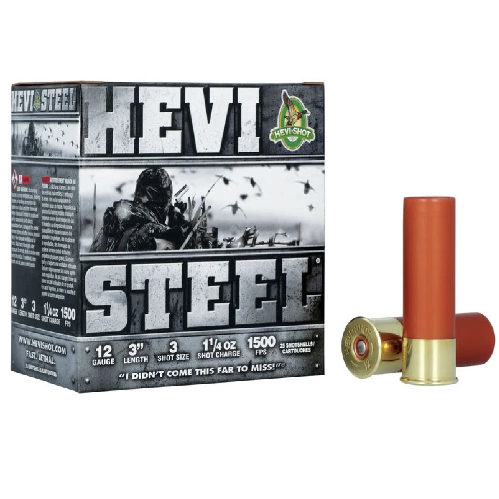 Hevi Shot Hevi Steel 12GAx3" 1-1/4oz 1500FPS #3 25 Rounds