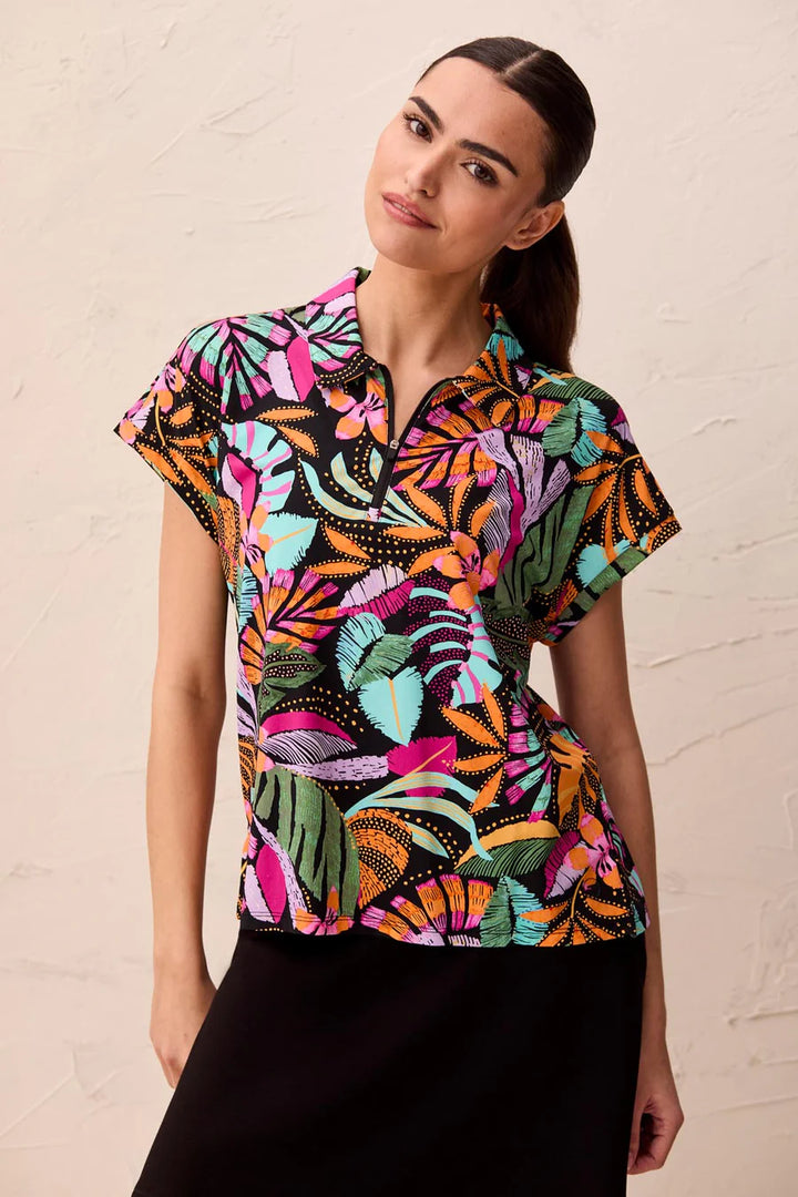 Tribal 50+UPF High Performance Dolman 1/4 Zip Polo Top