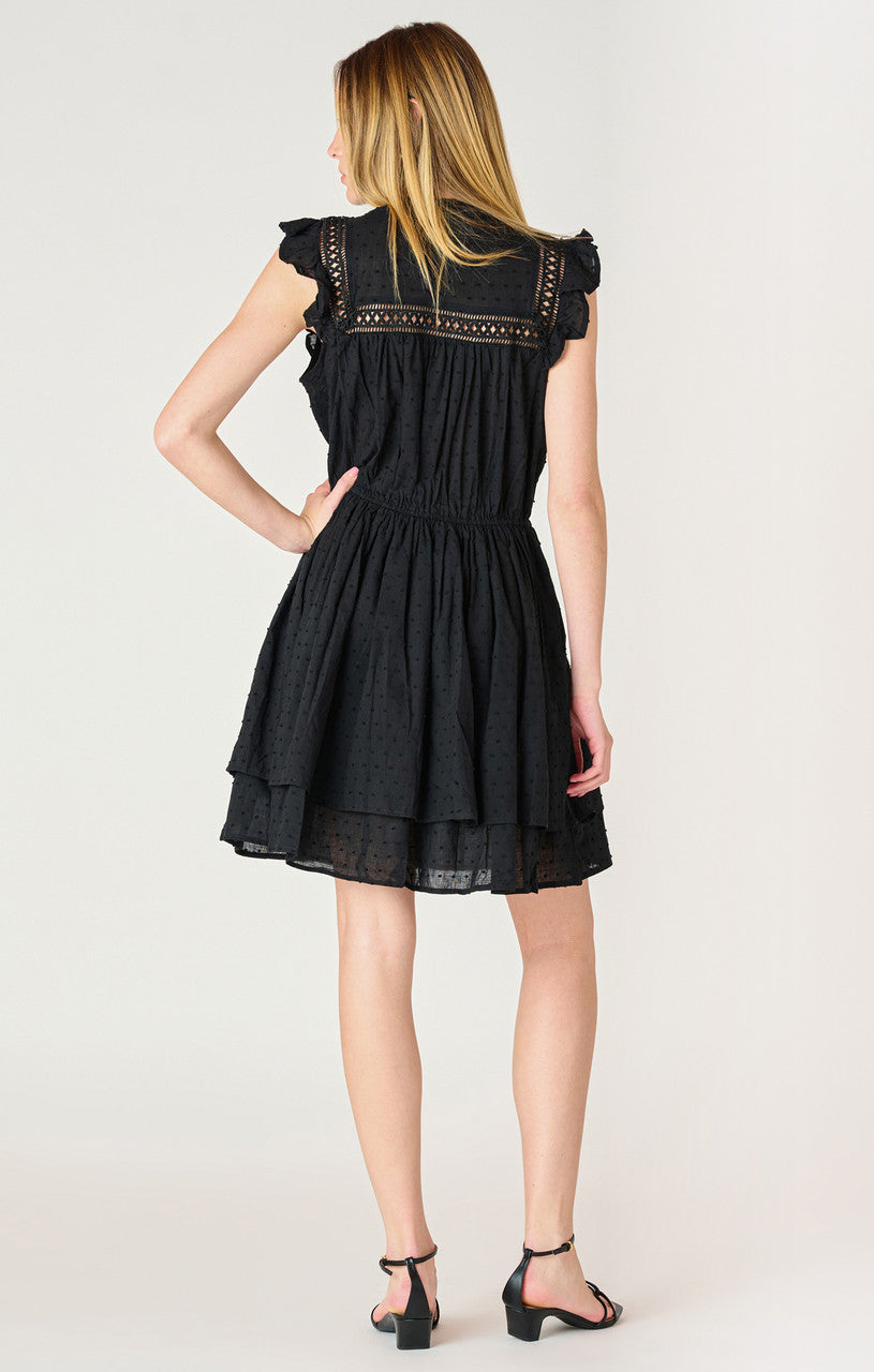 Dex Sleeveless Swiss Dot Mini Dress