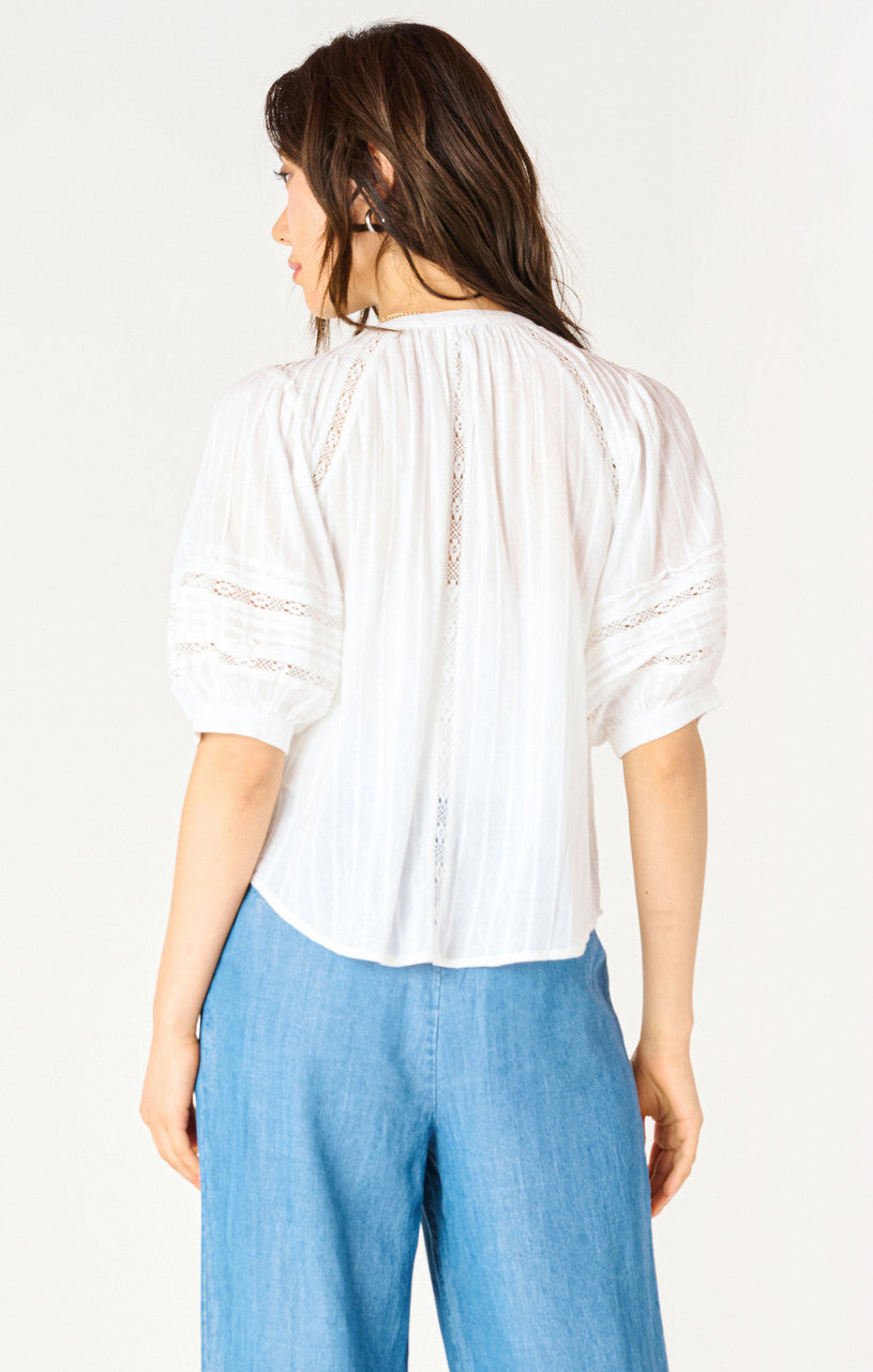 Dex Elbow Sleeve Lace Insert Blouse