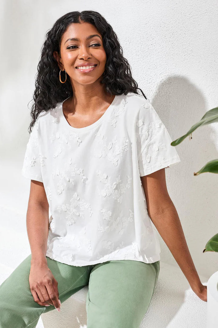 Tribal Short Sleeve Crew Neck Top
