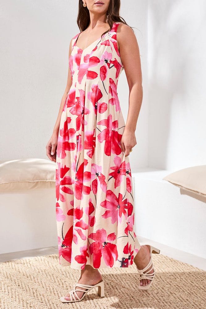Tribal Sleeveless Dress with Lining
