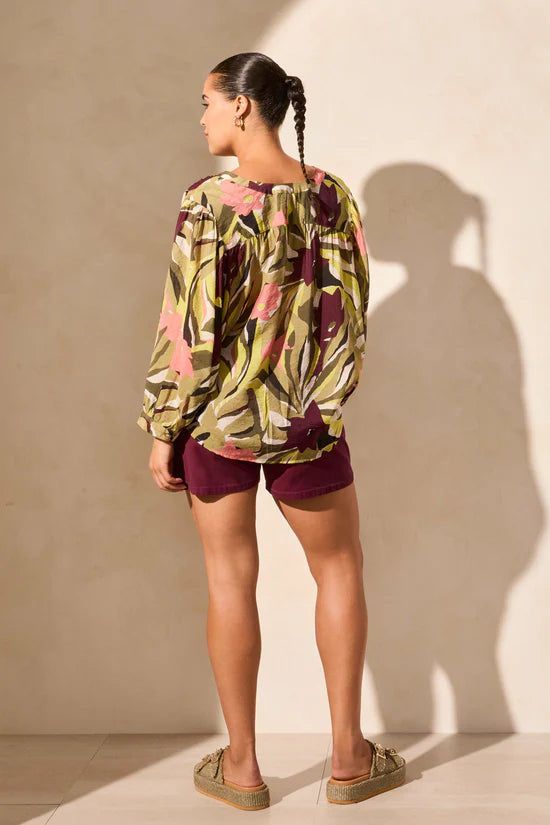 Tribal Flowy Dolman Sleeve Blouse