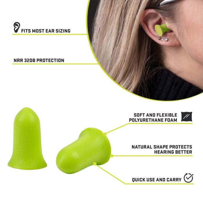 Allen Ultrx Foam Ear Plugs - 6 Pairs