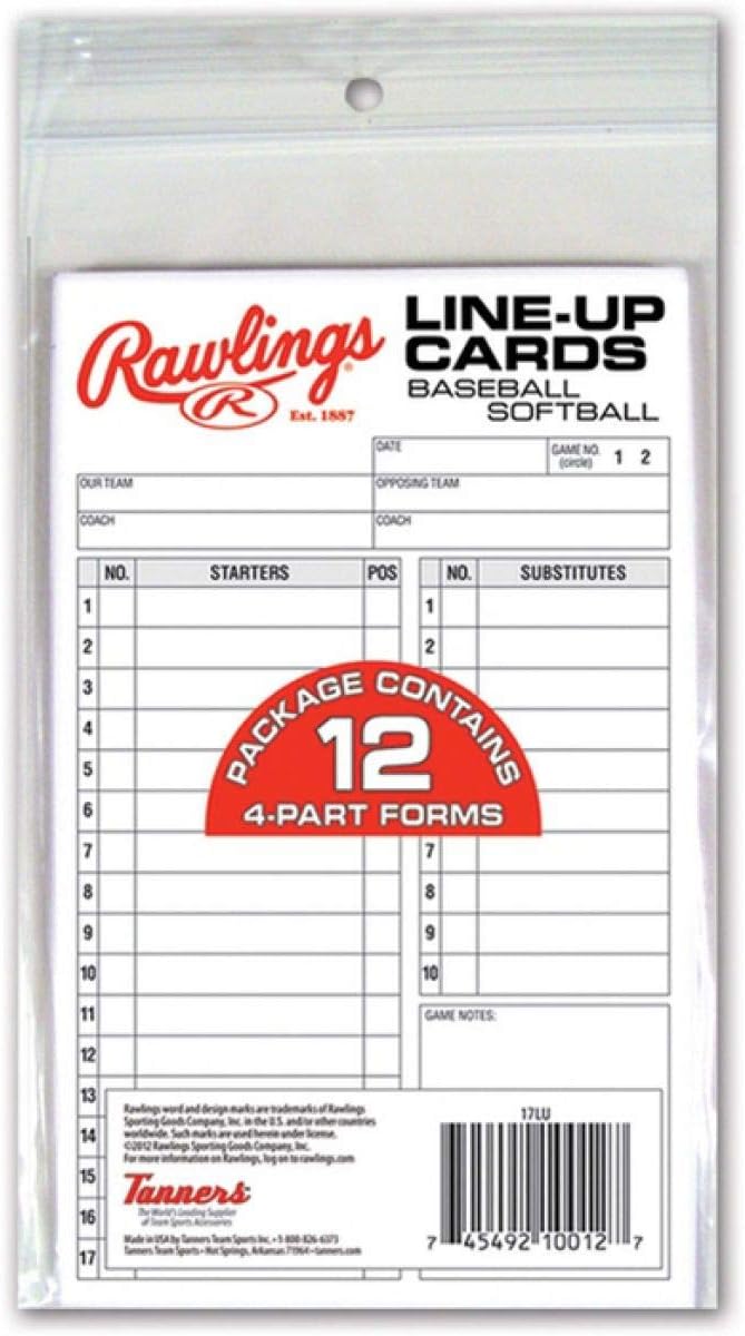 Rawlings Line-Up Cards - 12 Pack