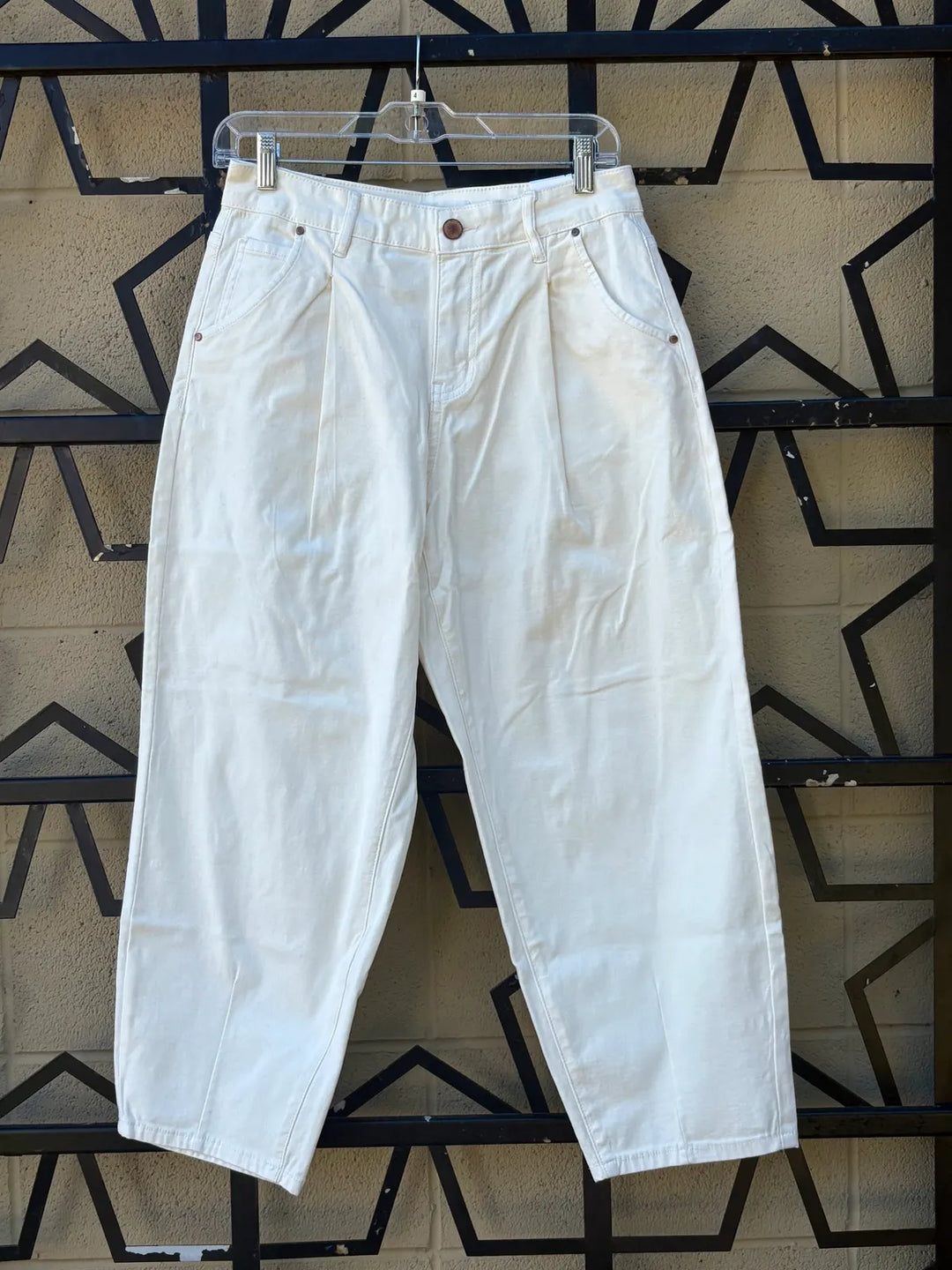 Tribal Audrey Mid Rise Girlfriend Barrel Crop Jeans