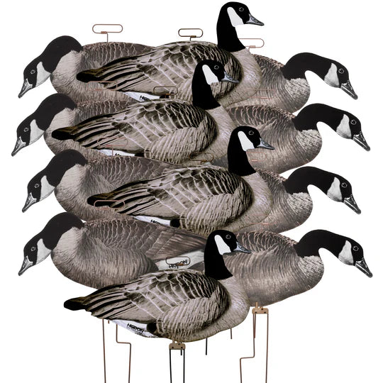 Higdon Outdoors FLATS Canada Goose Motion Silhouette Decoys - Fully Flocked - 12pkg