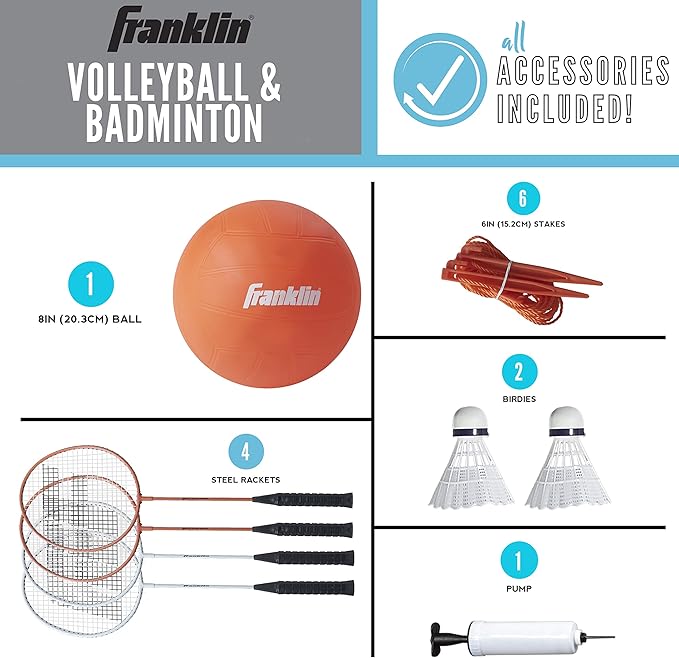 Franklin Starter Volleyball and Badminton Set