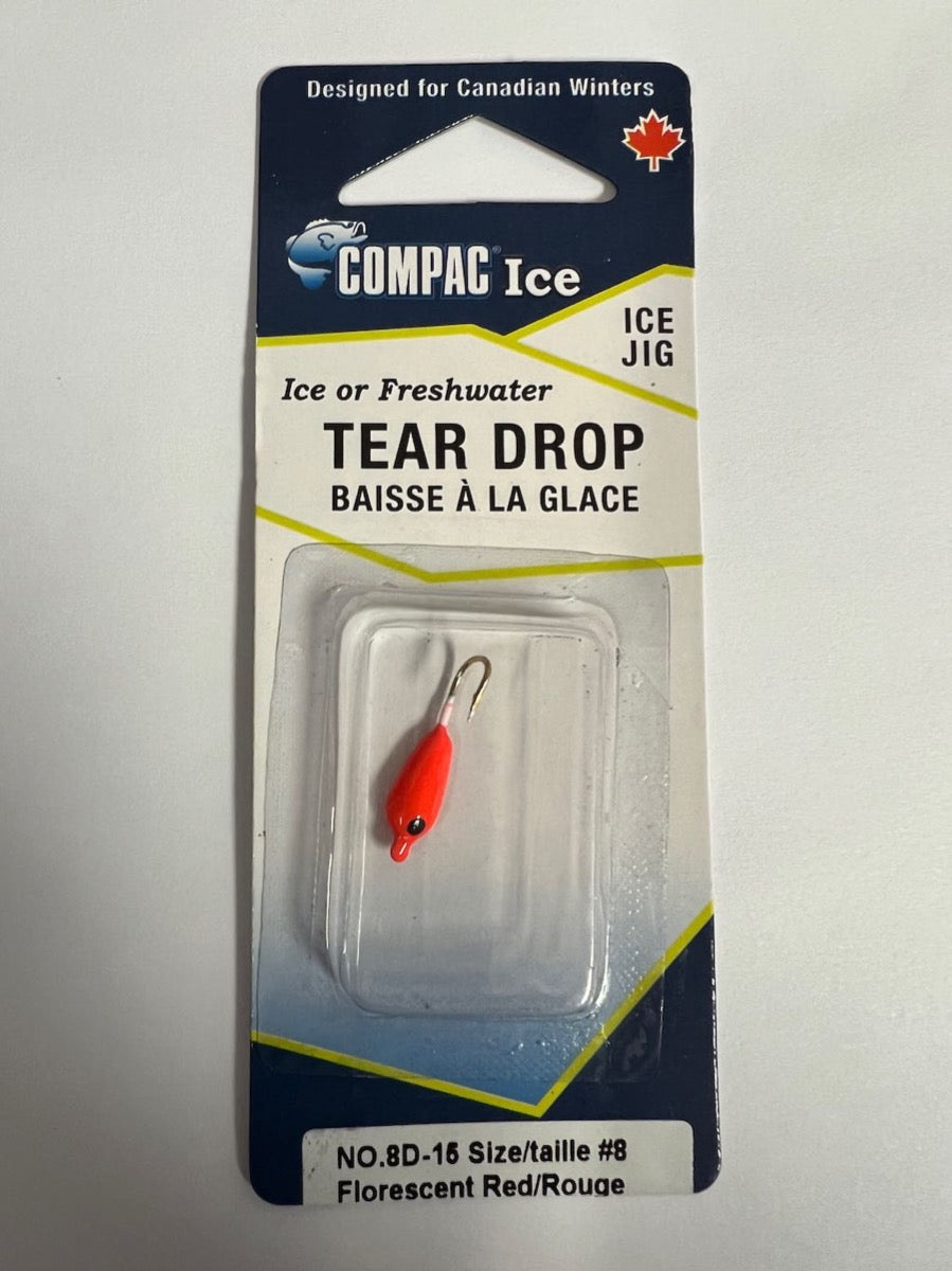 Compac Ice Fishing - Tear Drop Ice Jig - Ice or Freshwater