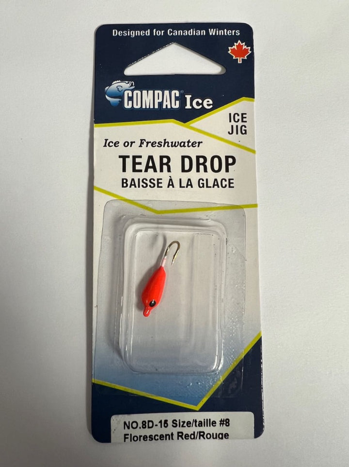 Compac Ice Fishing - Tear Drop Ice Jig - Ice or Freshwater