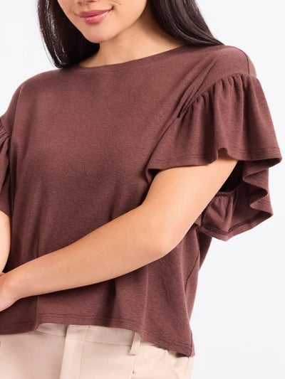 Sadie & Sage Delphine Ruffle Sleeve Top