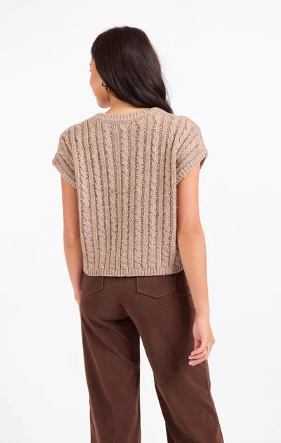 Sadie & Sage Effortless Cable Knit Sweater Tank