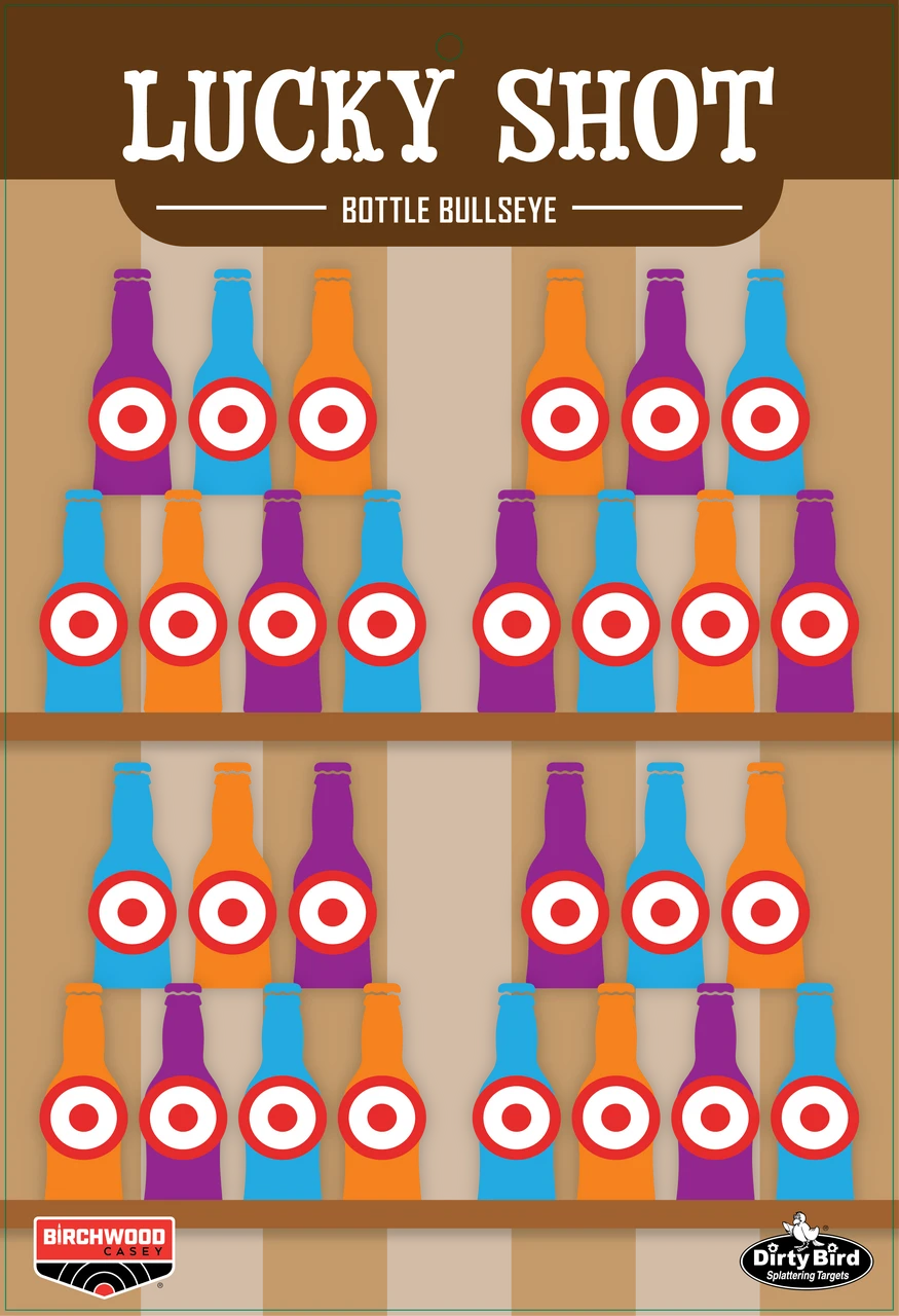 Birchwood Casey Lucky Shot Bottle Bullseye Splattering Targets - 6 Pack