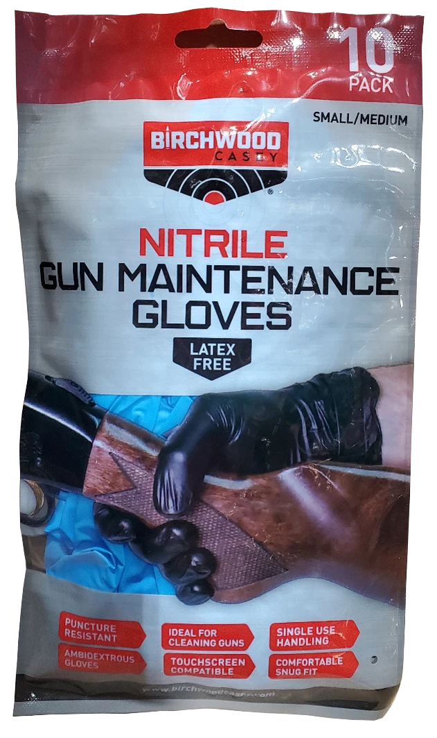 Birchwood Casey Nitrile Gun Maintenance Gloves - 10 Pack