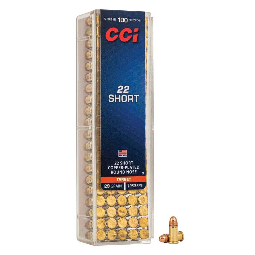 CCi 22 Short Copper-Plated Round Nose Target 29gr 1080FPS 100 Rounds