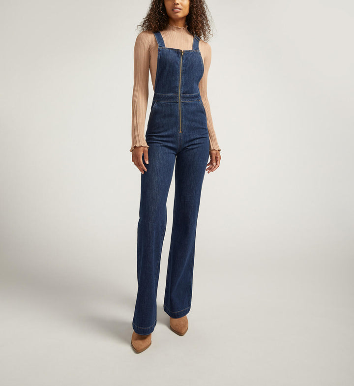 Silver Women's 70s Flare Leg Overall Jeans