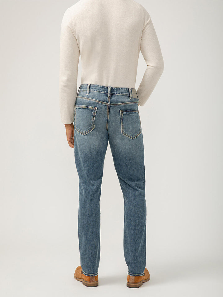 Silver Men's Eddie Athletic Fit Tapered Leg Jeans