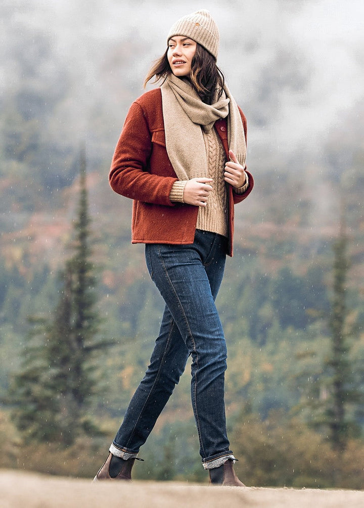 DU/ER Women's Fireside Denim Girlfriend Fleece Lined Jean