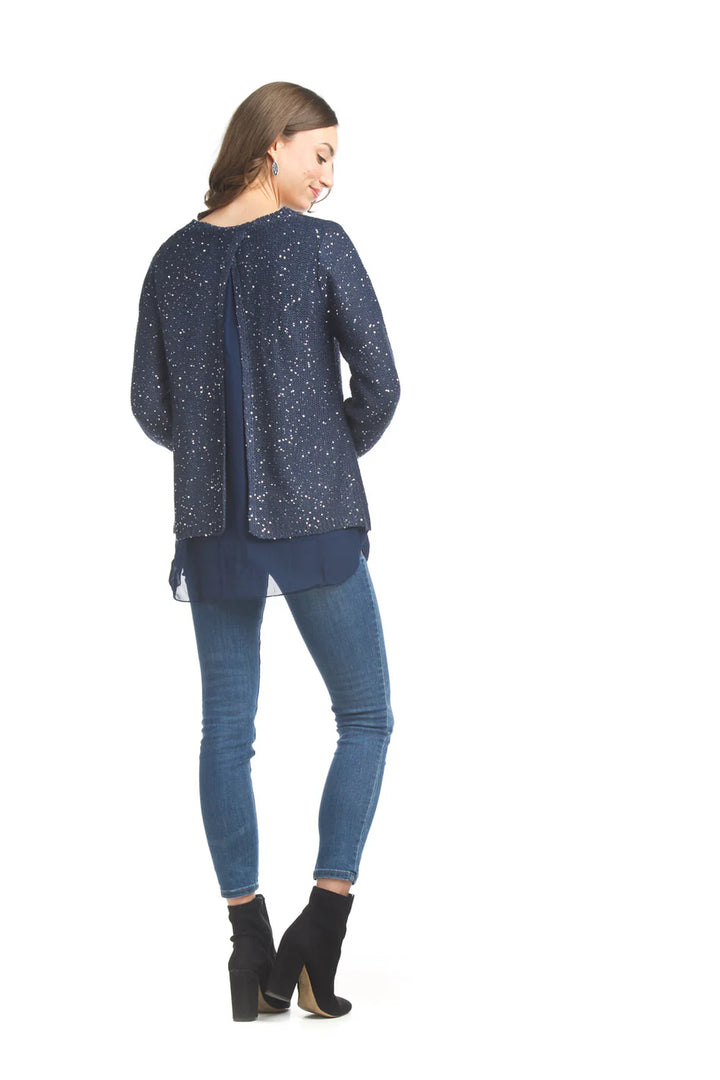 Papillon Sequin Georgette Underlay Sweater