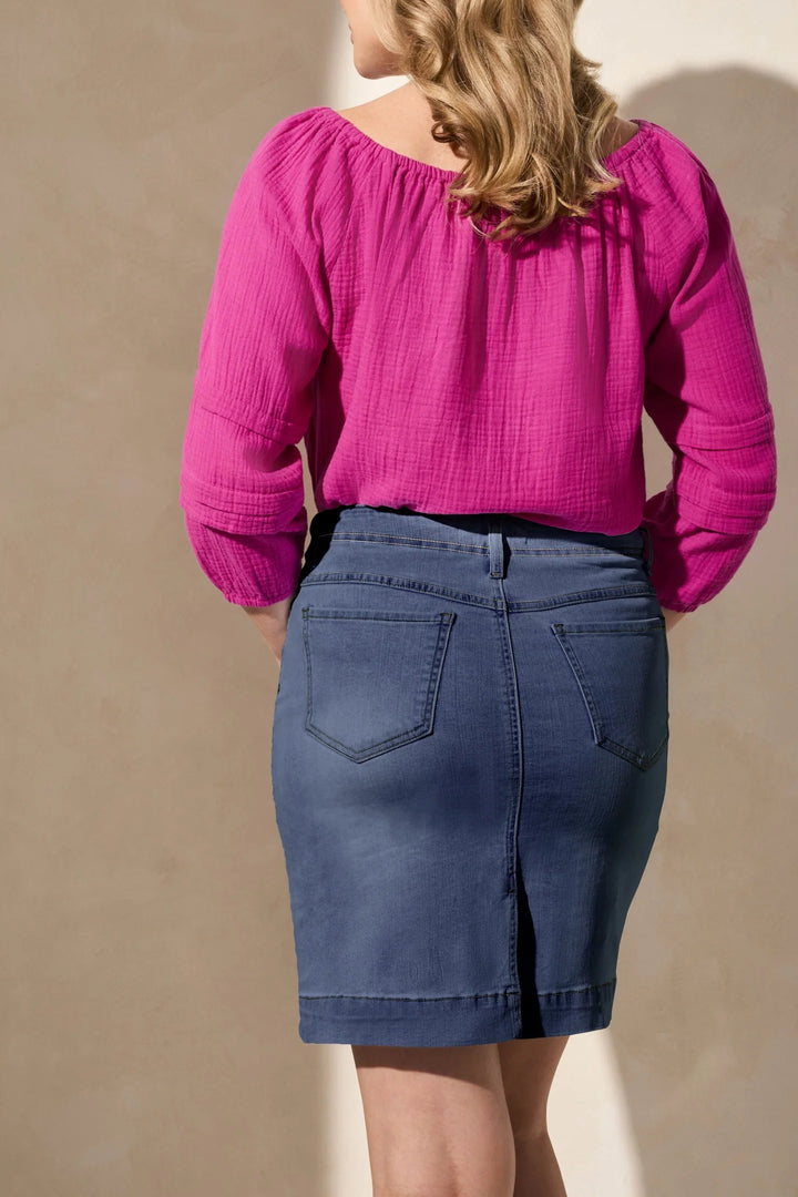 Tribal Pull-On Denim Skort