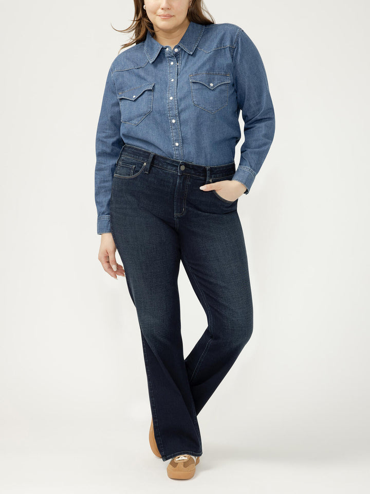 Silver Women's Suki Mid Rise Bootcut Luxe Stretch Jeans Plus Size