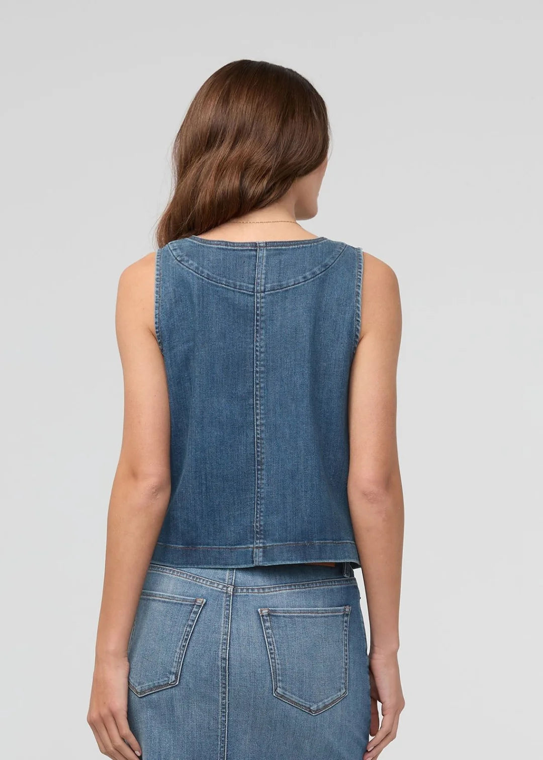 DU/ER Performance Denim Zip Front Vest