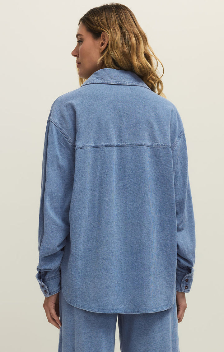 Z-Supply Reese Jersey Denim Button Up Shirt