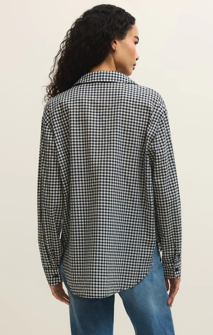 Z-Supply Seaport Gingham Button Up Top