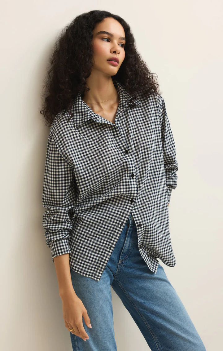 Z-Supply Seaport Gingham Button Up Top