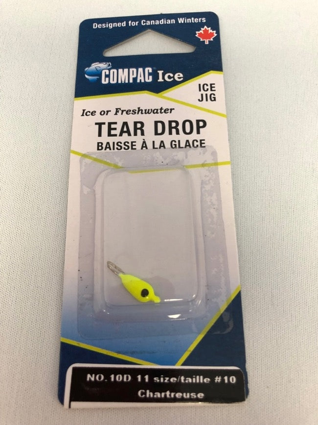 Compac Ice Fishing - Tear Drop Ice Jig - Ice or Freshwater