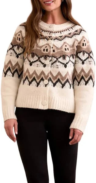 Tribal Longsleeve Button Front Sweater Cardigan