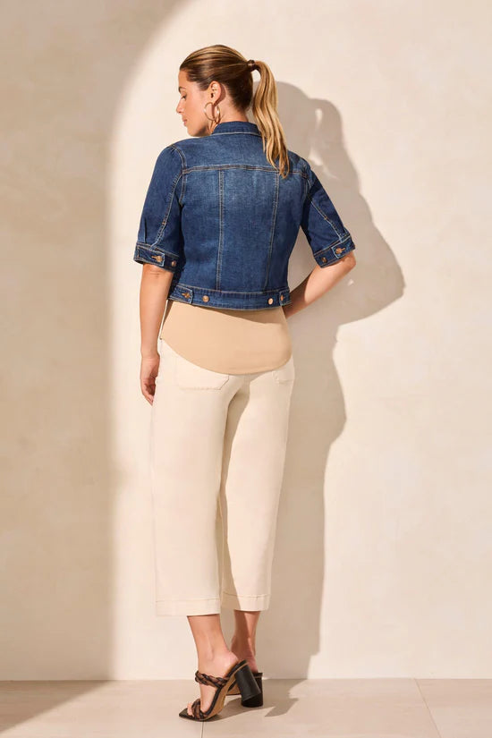 Tribal Elbow Sleeve Denim Jacket