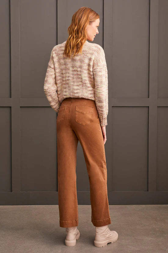 Tribal Comfort Stretch Fly Front Wide Leg Pants